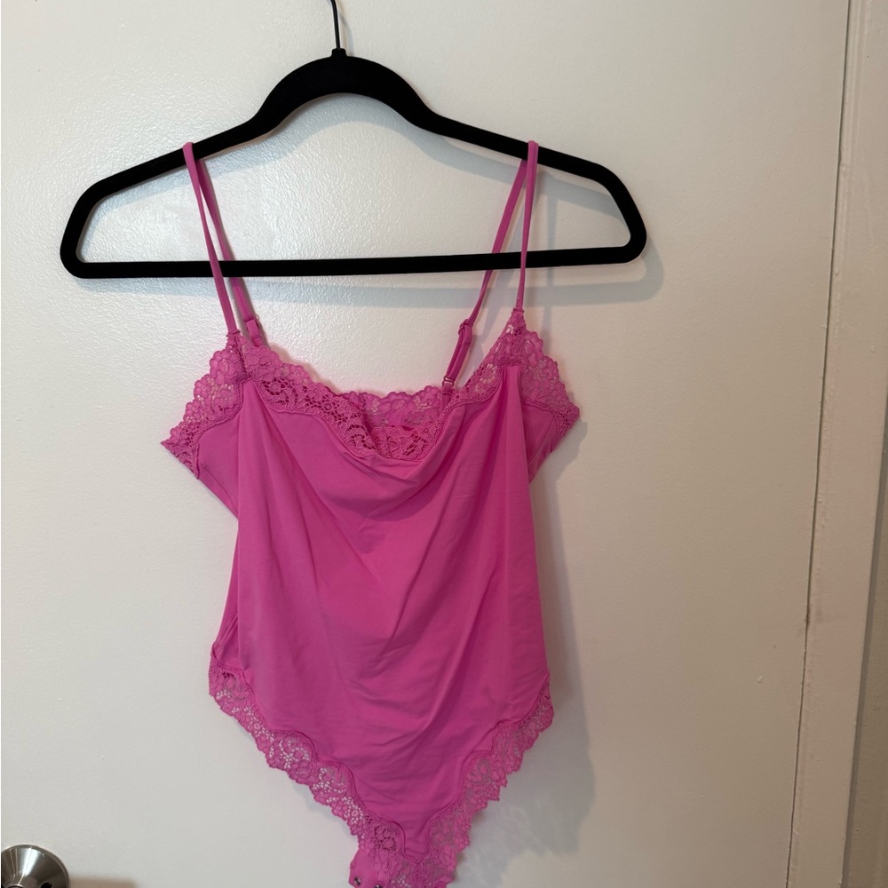 SKIMs Pink Lace Trim Bodysuit